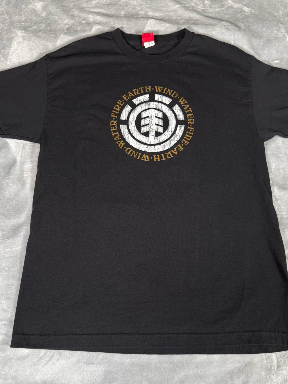Vintage Element Skateboards T Shirt Mens L Slim Fit Earth Wind Black Y2K